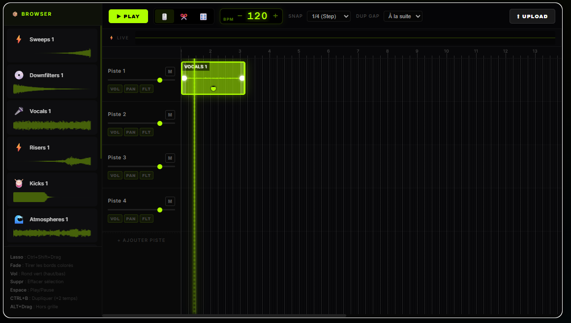 Séquenceur BEATS — aperçu live